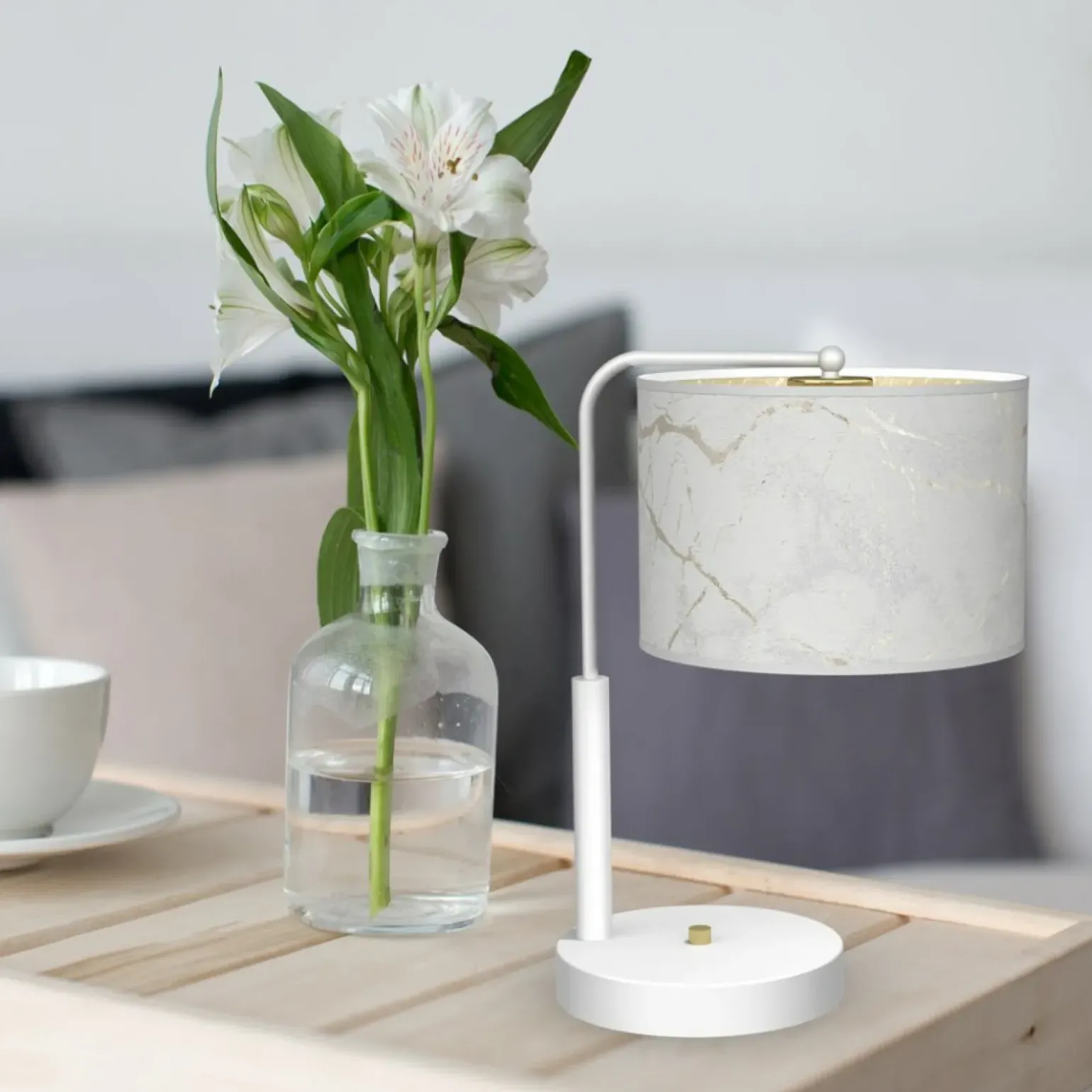 Sklep Kaja Marmurkowa lampa stołowa do sypialni MLP7310 z serii SENSO | Kaja Oświetlenie