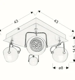 Sklep Kaja Matowa lampa sufitowa z 4 reflektorami 98-25036 TONY | Kaja