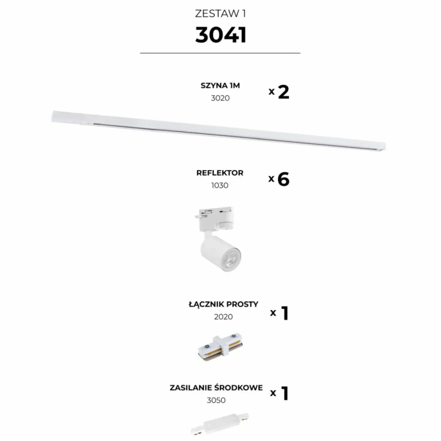 Sklep Kaja 2-metrowy komplet szyny z reflektorami, do salonu ZM 3041 | Kaja