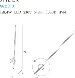 Sklep Kaja Minimalistyczna, biała lampa ścienna MX W0212 SPIDER | Kaja