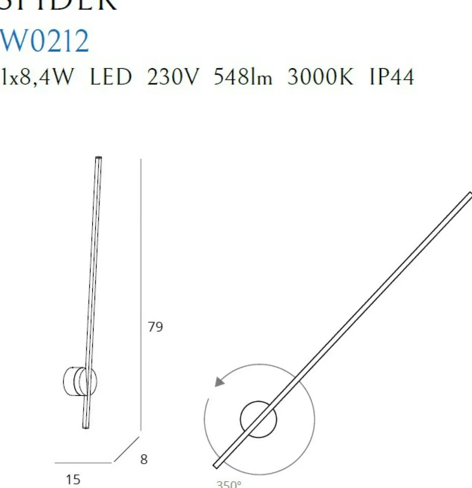 Sklep Kaja Minimalistyczna, biała lampa ścienna MX W0212 SPIDER | Kaja