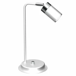 Sklep Kaja Minimalistyczna, biało-srebrna lampka biurkowa MLP7751 JOKER | Kaja