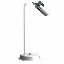 Sklep Kaja Minimalistyczna, biało-srebrna lampka biurkowa MLP7751 JOKER | Kaja