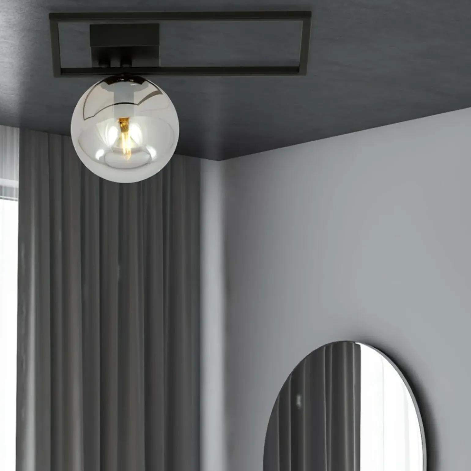 Best Sale Minimalistyczna, czarna lampa sufitowa z kulą 1131/1D IMAGO | Kaja Żyrandole Nowoczesne