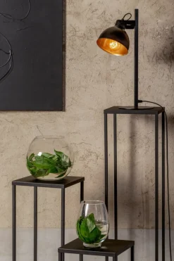 Sklep Kaja Minimalistyczna, czarno-złota lampka biurkowa SIG 50264 - MARS CZ/ZŁ