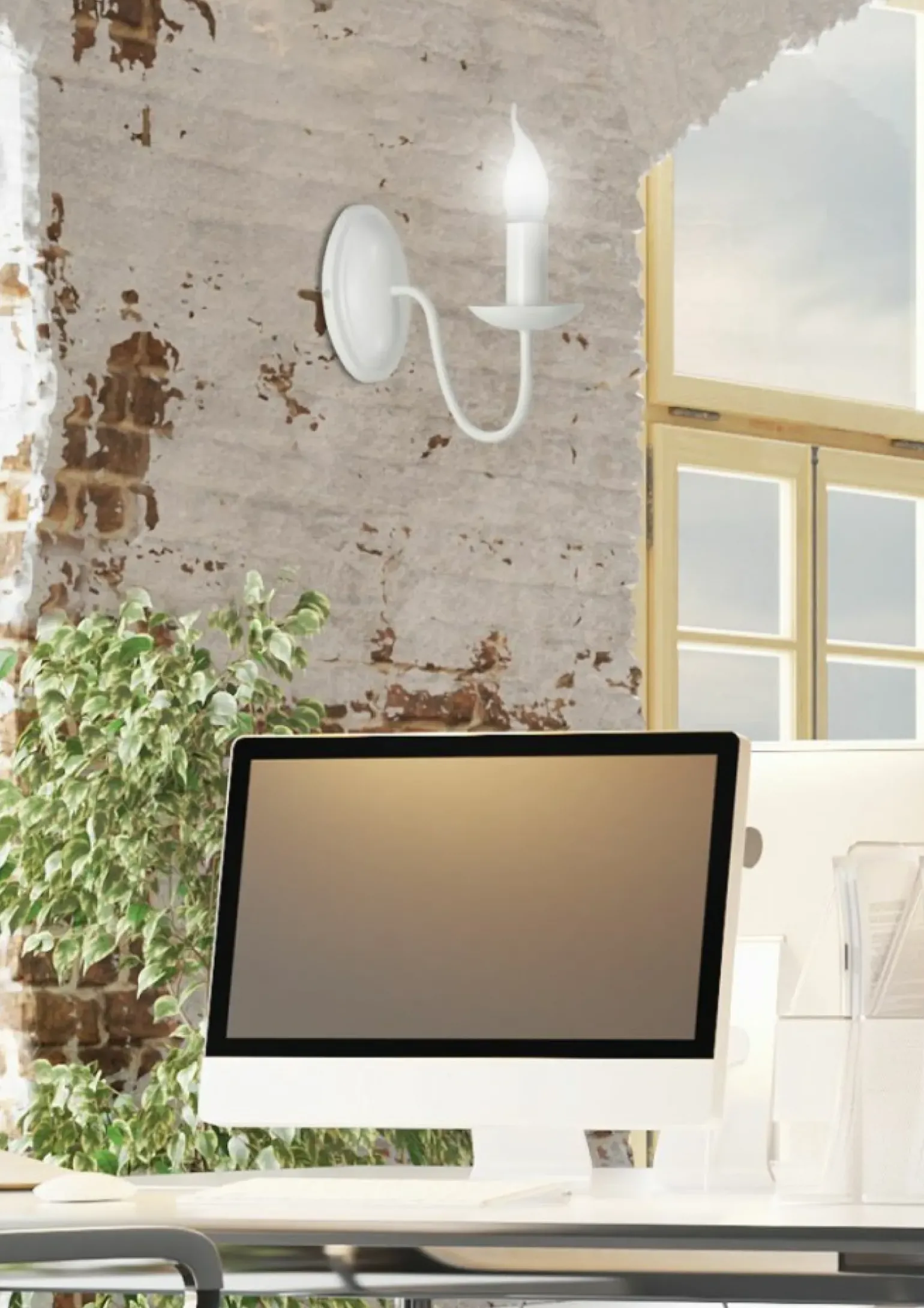 Sklep Kaja Minimalistyczna, kremowa lampa ścienna 21-96480 BELLAGIO | Kaja