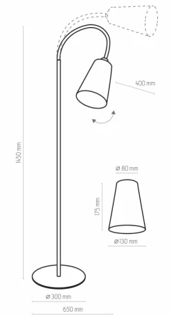 Sklep Kaja Minimalistyczna lampa podłogowa TK 1099 WIRE GOLD | Kaja Oświetlenie