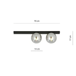 Sklep Kaja Minimalistyczna lampa sufitowa z dwoma kloszami 1122/2 FIT | Kaja
