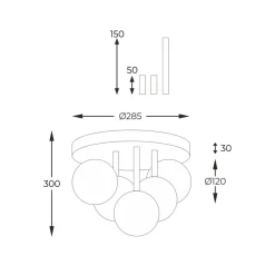 Store Minimalistyczna lampa sufitowa do sypialni 5645 z serii ALI | Kaja Żyrandole Nowoczesne