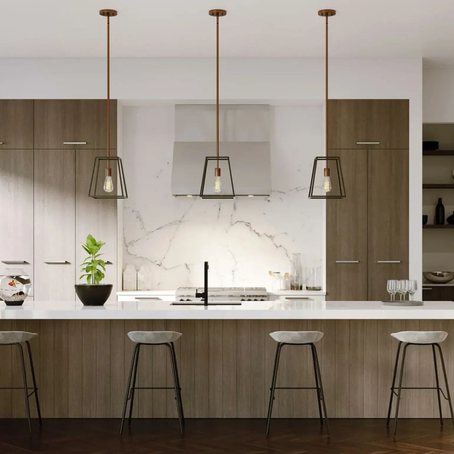 Fashion Minimalistyczna lampa wisząca, druciana HK-FULTON-P z serii FULTON Żyrandole Nowoczesne