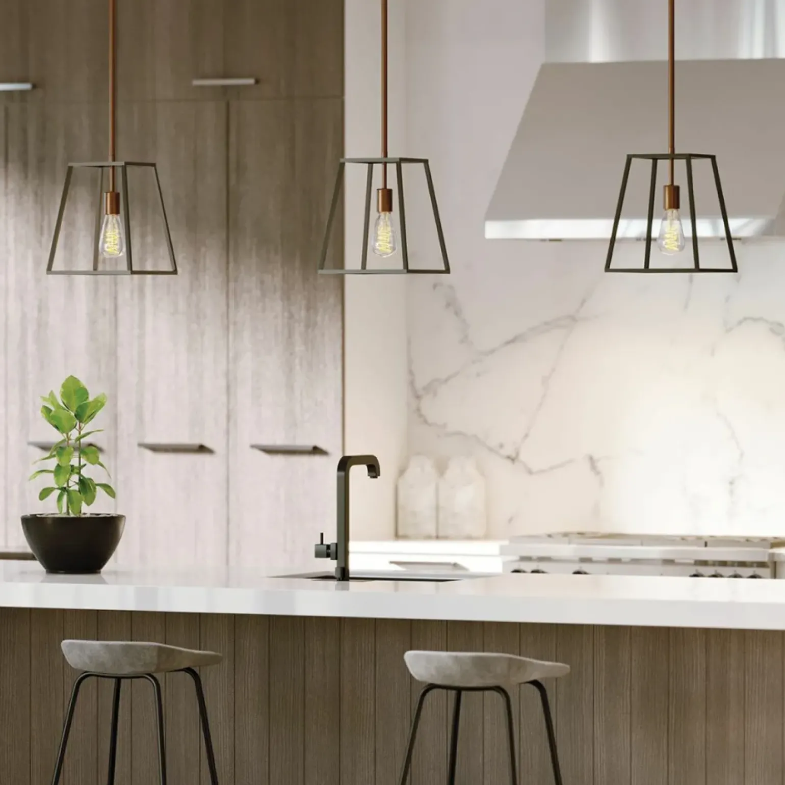 Fashion Minimalistyczna lampa wisząca, druciana HK-FULTON-P z serii FULTON Żyrandole Nowoczesne