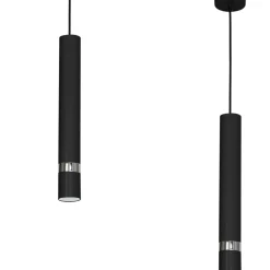 Best Sale Minimalistyczna lampa wisząca, czarna tuba MLP1413 JOKER | Kaja Żyrandole Nowoczesne