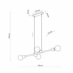 Store Minimalistyczna lampa wisząca na ozdobne żarówki TK 4836 z serii PORTO Żyrandole Nowoczesne