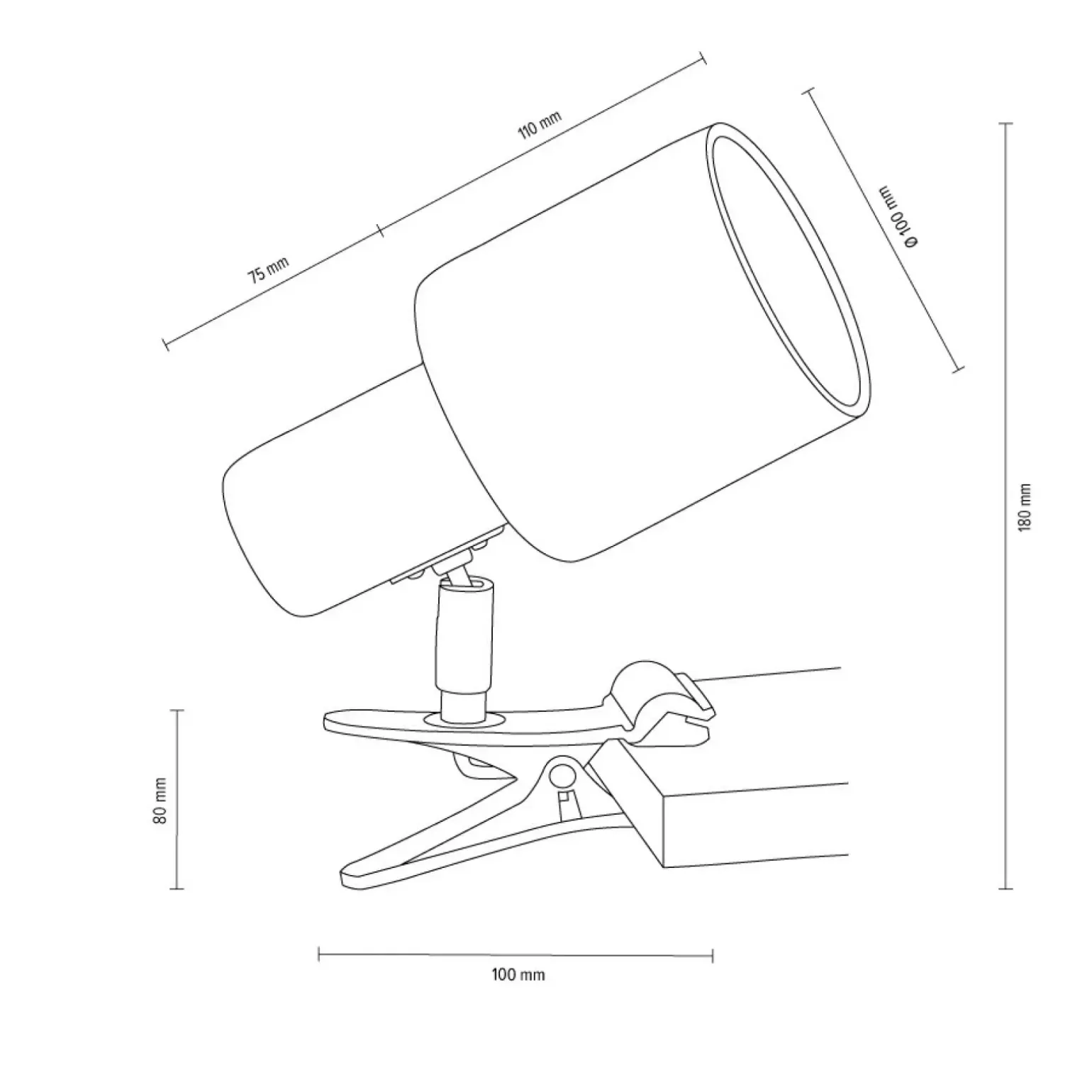Sklep Kaja Minimalistyczna lampka biurkowa na klips 2236174WK TREEHOUSE | Kaja