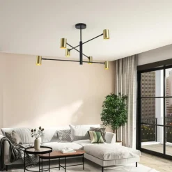 Store Minimalistyczna, regulowana lampa do salonu LP-731/6P GD z serii SNOW Żyrandole Nowoczesne