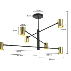 Store Minimalistyczna, regulowana lampa do salonu LP-731/6P GD z serii SNOW Żyrandole Nowoczesne