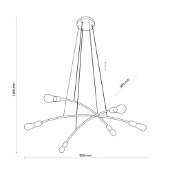 Cheap Minimalistyczna, złota lampa wisząca bez kloszy TK 5621 z serii HELIX Żyrandole Nowoczesne