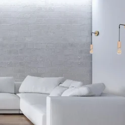 Sklep Kaja Minimalistyczny kinkiet z drewnianymi elementami MLP8824 z serii LINES | Kaja Oś