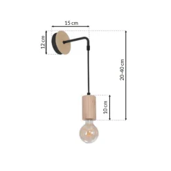 Sklep Kaja Minimalistyczny kinkiet z drewnianymi elementami MLP8824 z serii LINES | Kaja Oś