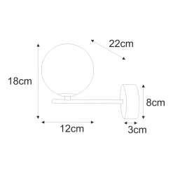 Sklep Kaja Minimalistyczny, klasyczny kinkiet ścienny K-5553 z serii ASPEN