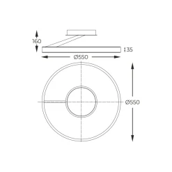 Sklep Kaja Minimalistyczny plafon na bazie okręgu MX3689-1L-3BGT MALU | Kaja
