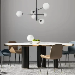 Hot Modernistyczna lampa do nowoczesnego salonu LP-002/6P BK - DORADO Żyrandole Nowoczesne