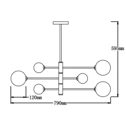 Hot Modernistyczna lampa do nowoczesnego salonu LP-002/6P BK - DORADO Żyrandole Nowoczesne