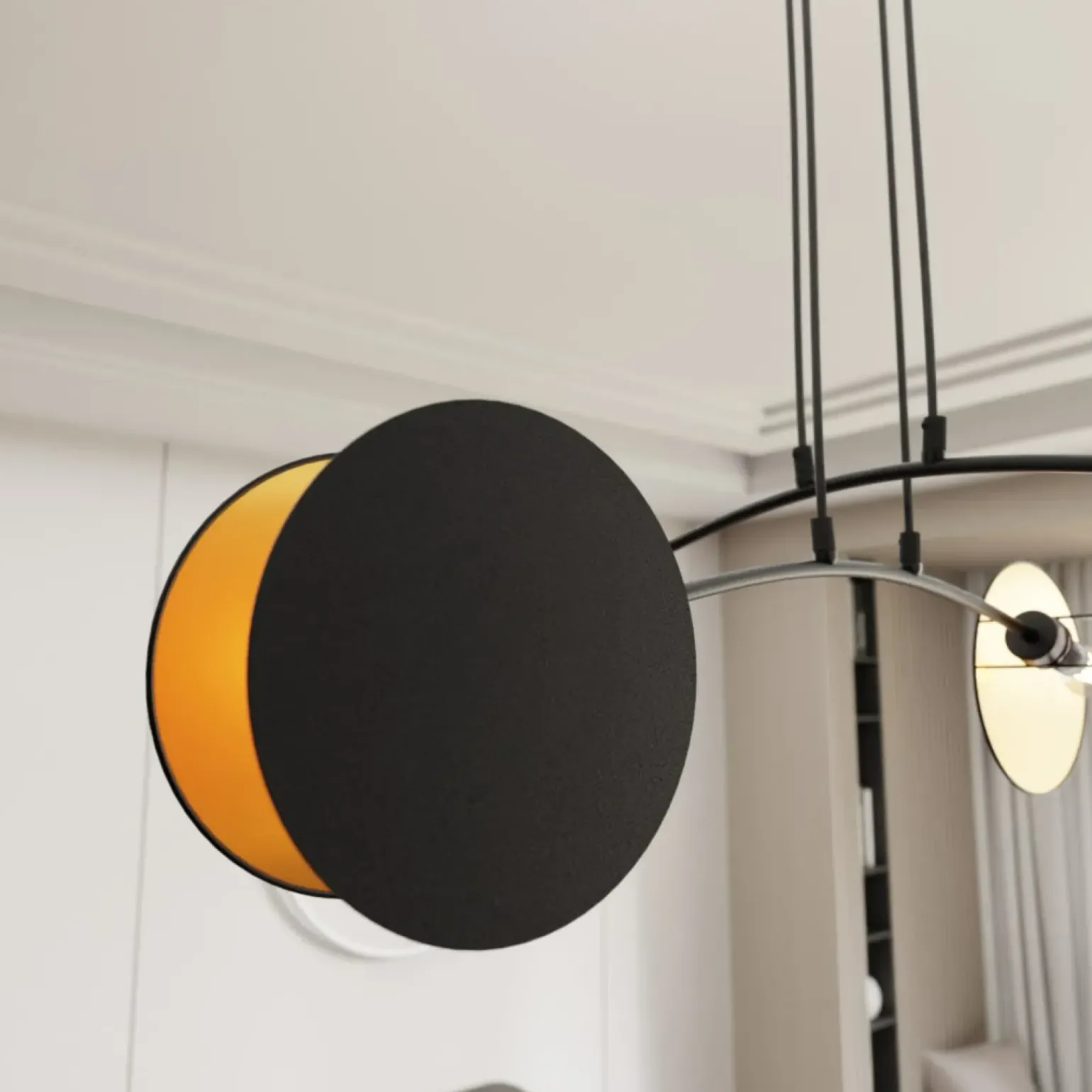 Store Modernistyczna lampa wisząca do salonu 1325/4 MOTIF | Kaja Oświetlenie Żyrandole Nowoczesne