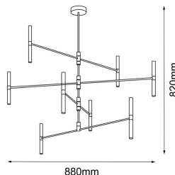 Store Modernistyczna lampa wisząca w kolorze mosiądzu ANT 8392 LIVI | Kaja Żyrandole Nowoczesne