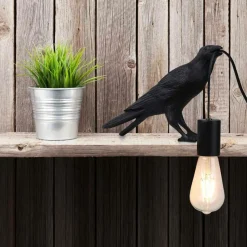 Sklep Kaja Modernistyczna lampka nocna ptak ABR-KARD-K RAVEN | Kaja Oświetlenie