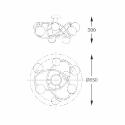 Cheap Molekularna lampa sufitowa do salonu MX4922-8-EBGN NISYRO | Kaja Żyrandole Nowoczesne