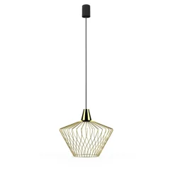 Clearance Mosiężna lampa wisząca z niepowtarzalnym kloszem 8861 | Kaja Żyrandole Nowoczesne