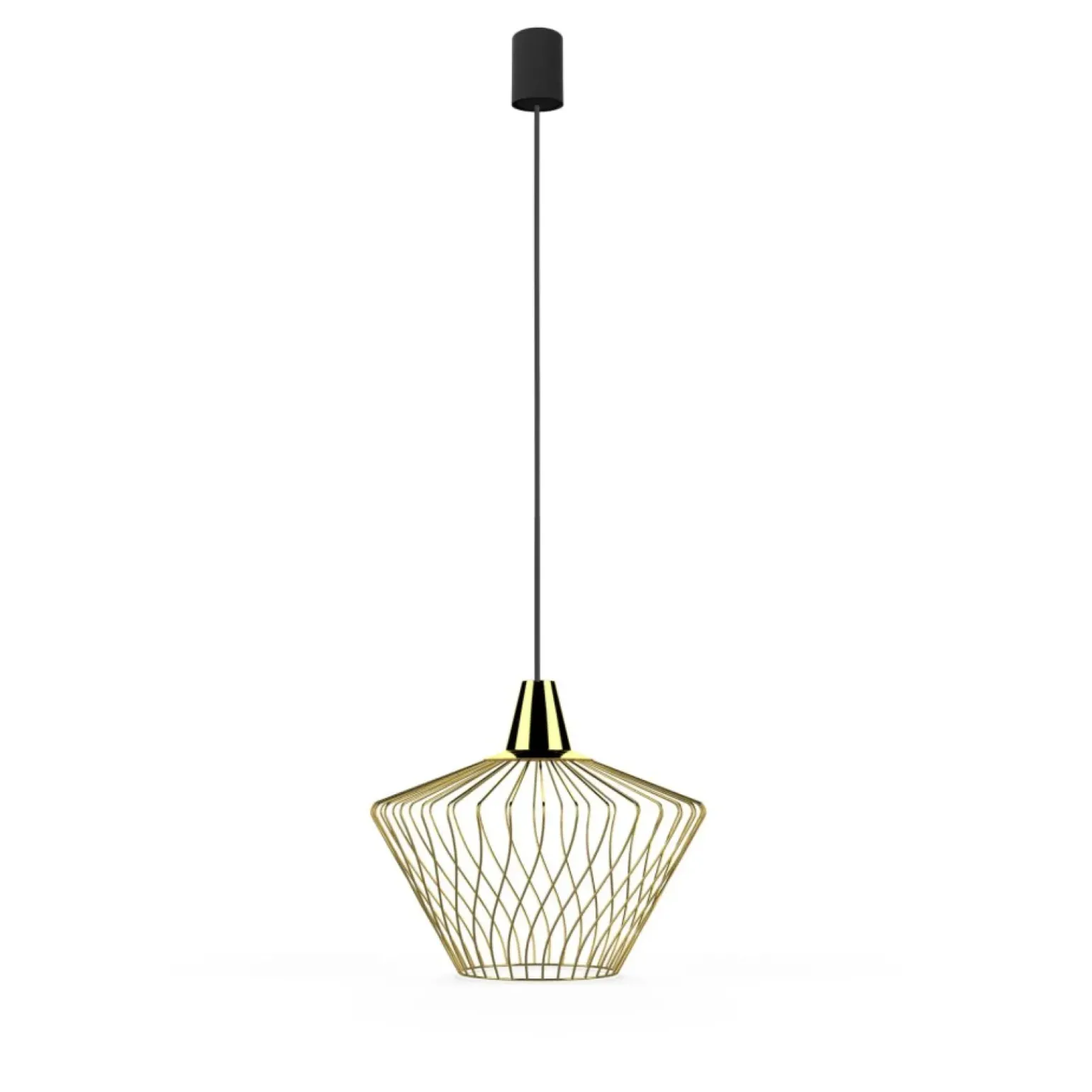 Clearance Mosiężna lampa wisząca z niepowtarzalnym kloszem 8861 | Kaja Żyrandole Nowoczesne