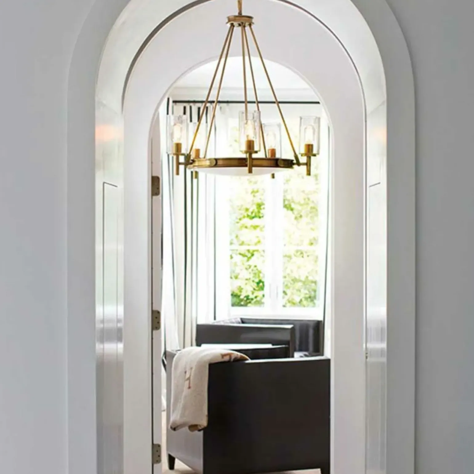 Sklep Kaja Mosiężna lampa wisząca ze szkłem HK-COLLIER5 z serii COLLIER