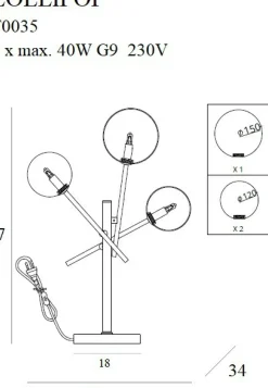 Sklep Kaja Mosiężna, nowoczesna lampka stołowa MX T0035 LOLLIPOP | Kaja