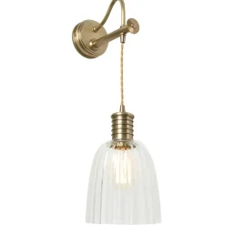 Sklep Kaja Mosiężny kinkiet ścienny z kloszem DOUILLE1-AB z serii DOUILLE