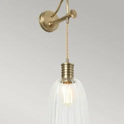 Sklep Kaja Mosiężny kinkiet ścienny z kloszem DOUILLE1-AB z serii DOUILLE