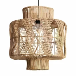 Store Naturalna lampa z plecionym abażurem ABR-LW23-BH-E27 BOHO | Kaja Żyrandole Nowoczesne