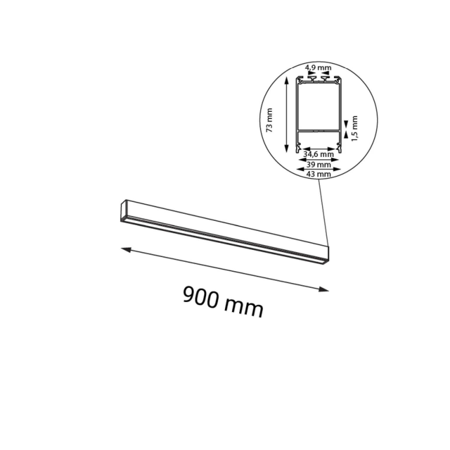 Sklep Kaja Natynkowa, ledowa listwa plafon 90cm 4000K ANT 8658 NUMATA | Kaja