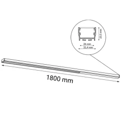 Sklep Kaja Natynkowa listwa LED do korytarza 180cm 4000K ANT 1818 HIATE | Kaja