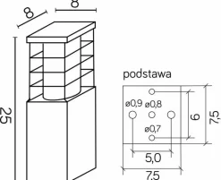 Sklep Kaja Niebanalna lampa oggrodowa, wysokość 25cm RADO II 3 AL z serii RADO II | Kaja Oś