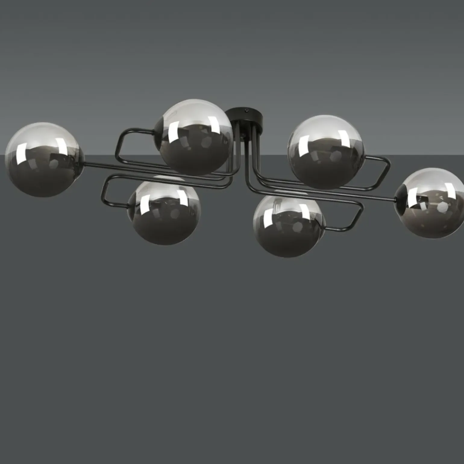 Store Niebanalna lampa sufitowa grafitowe klosze 832/6A | Kaja Oświetlenie Żyrandole Nowoczesne