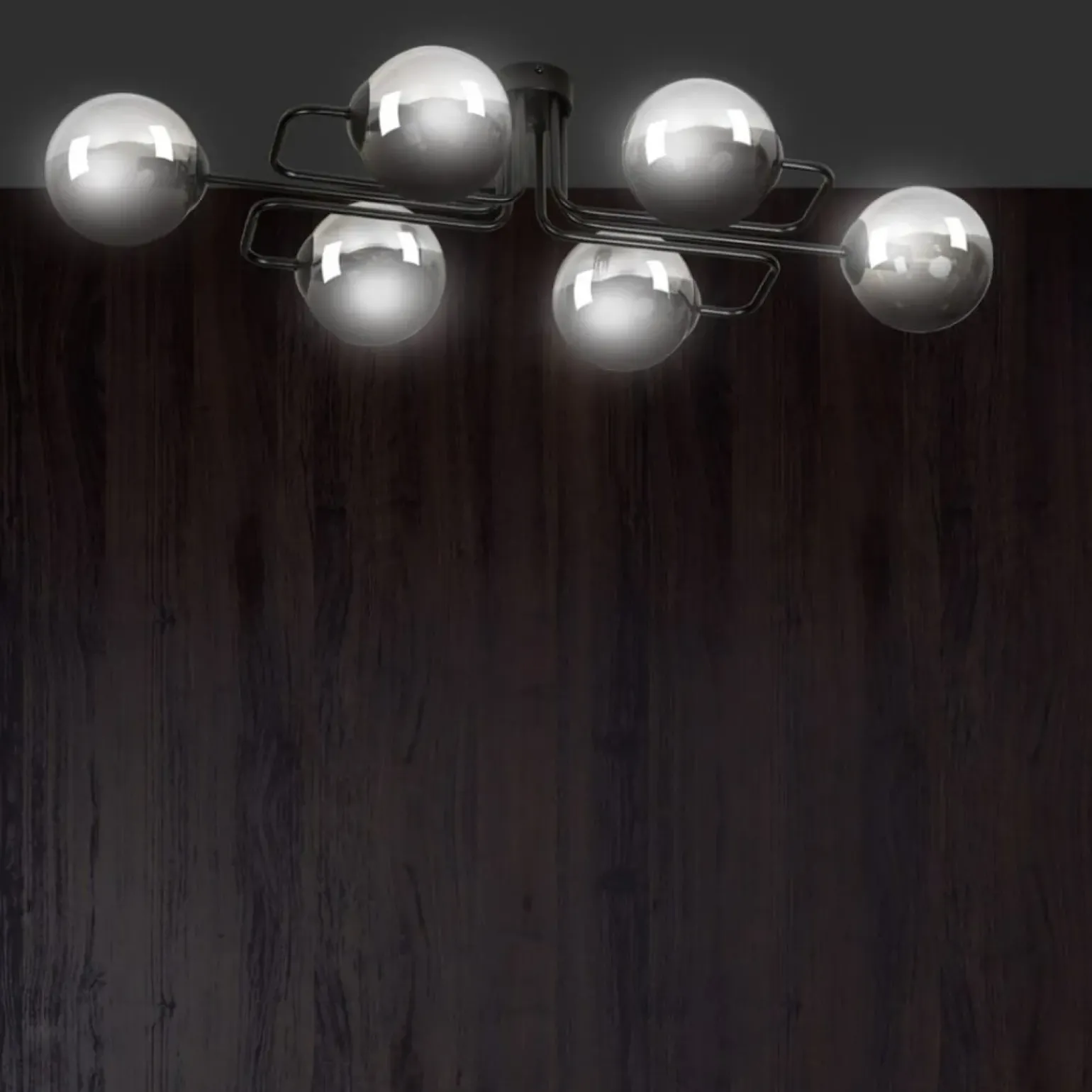 Store Niebanalna lampa sufitowa grafitowe klosze 832/6A | Kaja Oświetlenie Żyrandole Nowoczesne