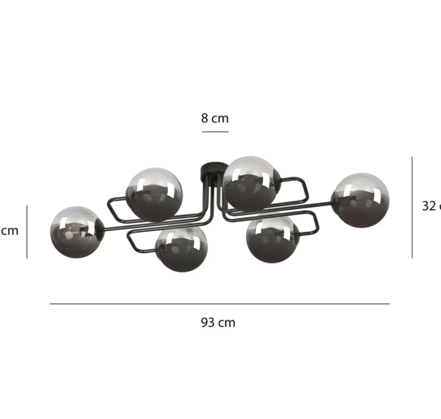 Store Niebanalna lampa sufitowa grafitowe klosze 832/6A | Kaja Oświetlenie Żyrandole Nowoczesne