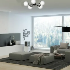 Discount Niebanalna lampa wisząca z pięcioma kloszami MLP8882 z serii SFERA | Kaja Oświet Żyrandole Nowoczesne