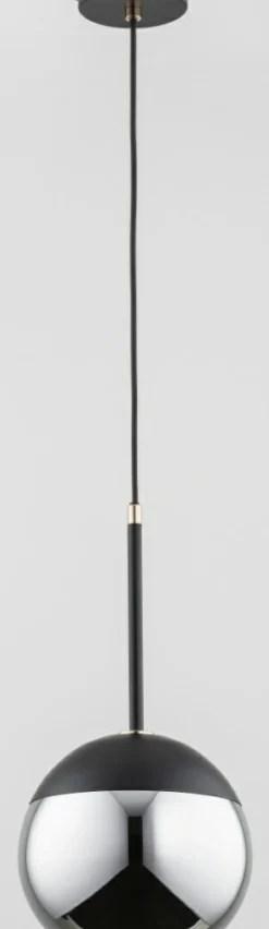 Cheap Niebanalny czarny zwis z lustrzanym kloszem AL 60823 | Kaja Żyrandole Nowoczesne