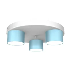 Discount Niebieska lampa sufitowa na białej podstawie MLP7551 z serii DIXIE | Kaja Oświet Żyrandole Nowoczesne