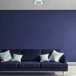 Discount Niebieska lampa sufitowa na białej podstawie MLP7551 z serii DIXIE | Kaja Oświet Żyrandole Nowoczesne