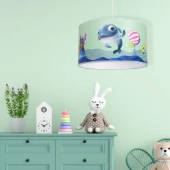 Sklep Kaja Niebieska lampa wisząca, rysunek rybki MLP6802 z serii DELFINKA FINKA | Kaja Ośw