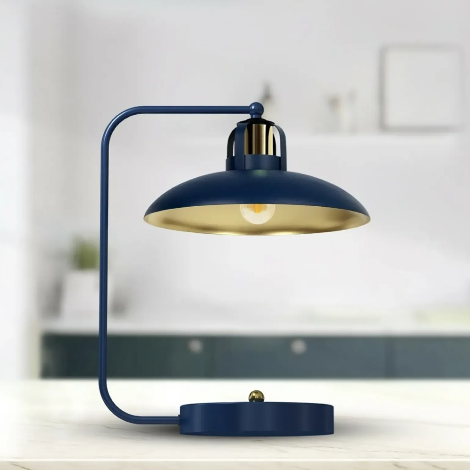 Sklep Kaja Niebieska, metalowa lampa stołowa do salonu MLP7716 z serii FELIX | Kaja Oświetl